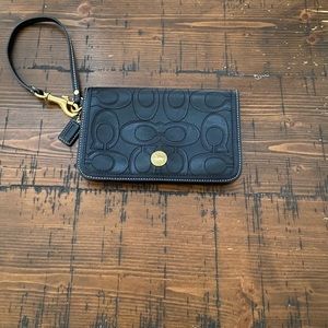 •SOLD• Coach Leather Embossed Wristlet